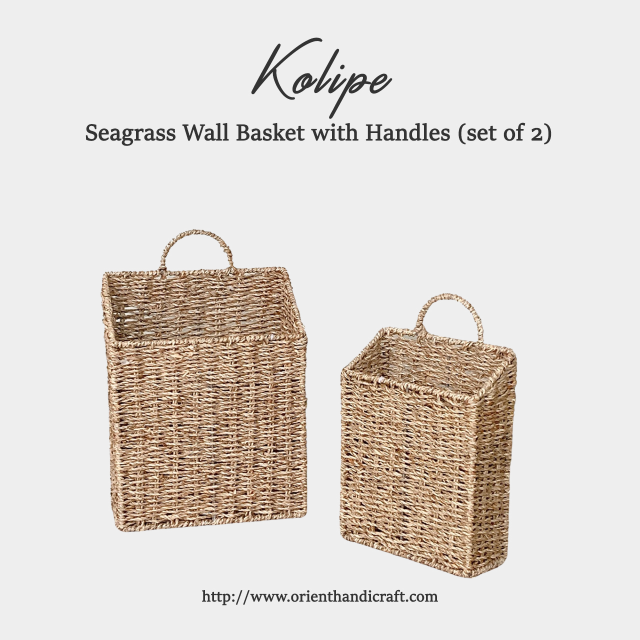 Seagrass Wall Basket with Handles