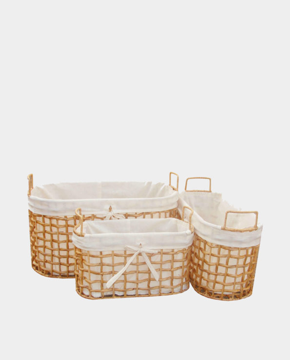 GRANDE Oval Water-hyacinth Basket Set