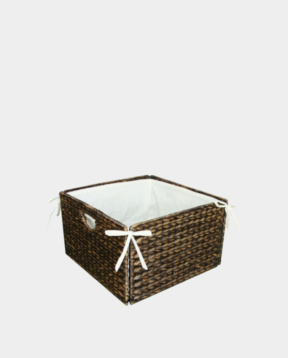 COZUMEL Water-hyacinth Folding Box/Basket – Espresso Wash