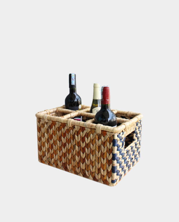 MALAITA 6-slot Water-hyacinth Wine Box/Basket