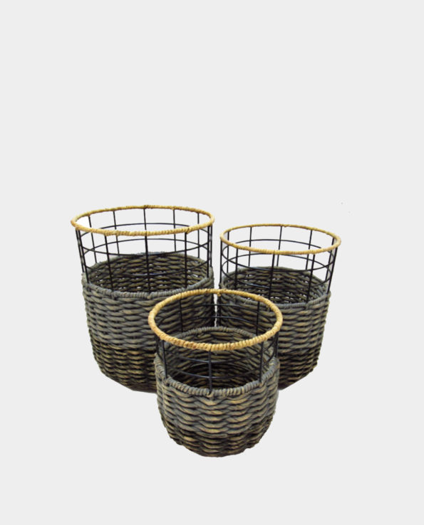CAYO COCO Round Water-hyacinth Laundry Set