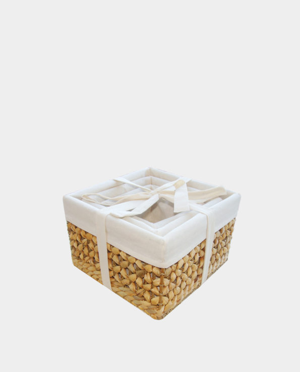 DEVON Square Water-hyacinth Basket Set