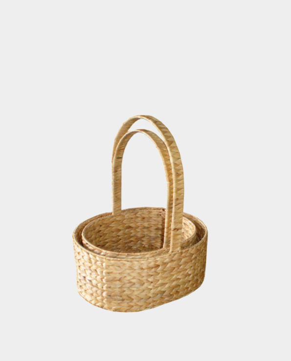 CAVIANA Oval Water-hyacinth Basket Set