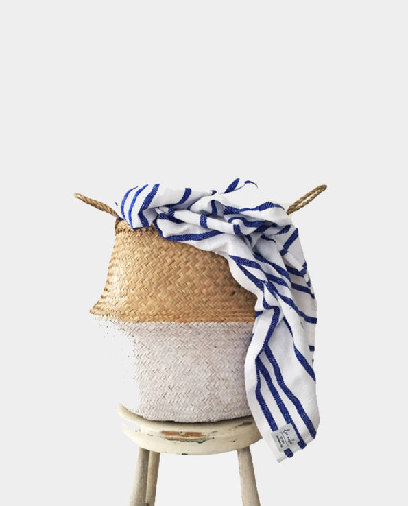 New Item – TASMANIA Seagrass Belly Bag/Basket – White Dip