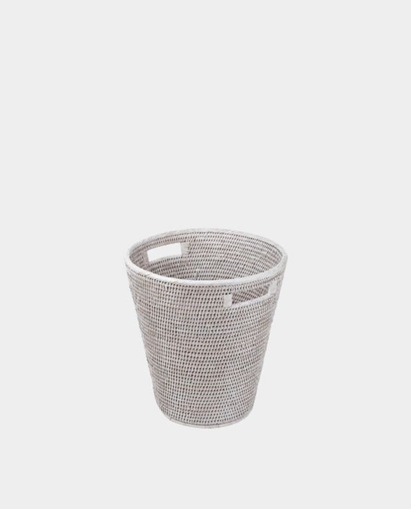 New Item – NEGRO Rattan Basket/Paper Bin – White Wash