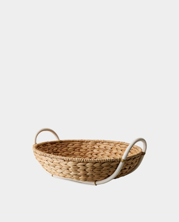 New Item – CAVIANA Water-hyacinth Fruit Bowl with Coil Rattan Handle