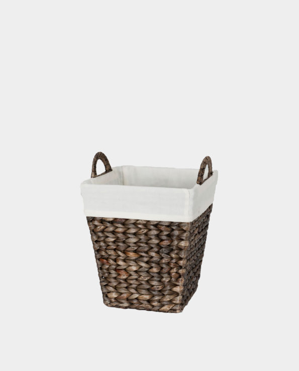 New Item – COZUMEL Water-hyacinth Basket with Liner – Espresso Wash