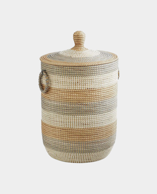 New Item – TORTILLA Coil Seagrass Hamper with Separated Lid – Light Colors