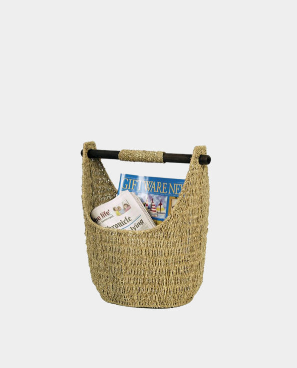 New Item – RIESCO Seagrass Magazine and Newspaper Basket with Wooden Handle