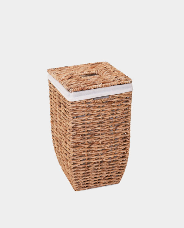 New Item – JUNUCA Square Twisted Water-hyacinth Hamper with Lid and Fabric Liner