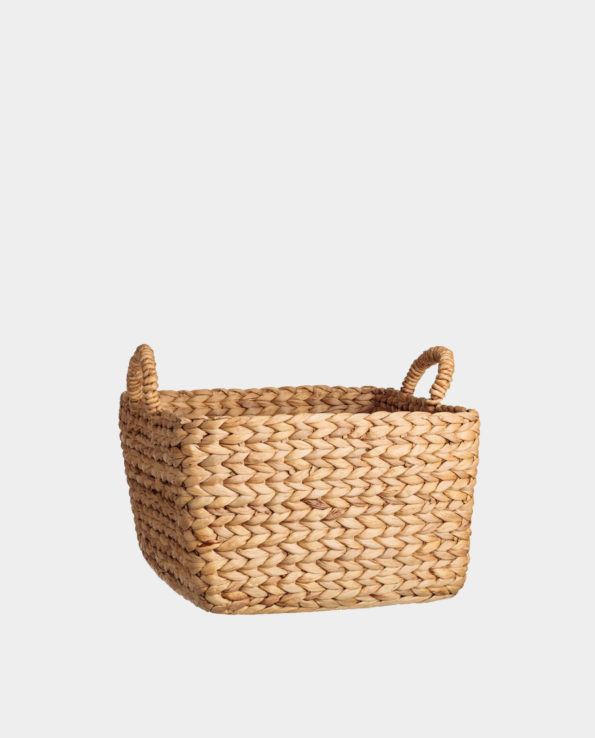CAVIANA Rectangular Water-hyacinth Storage Basket with handles