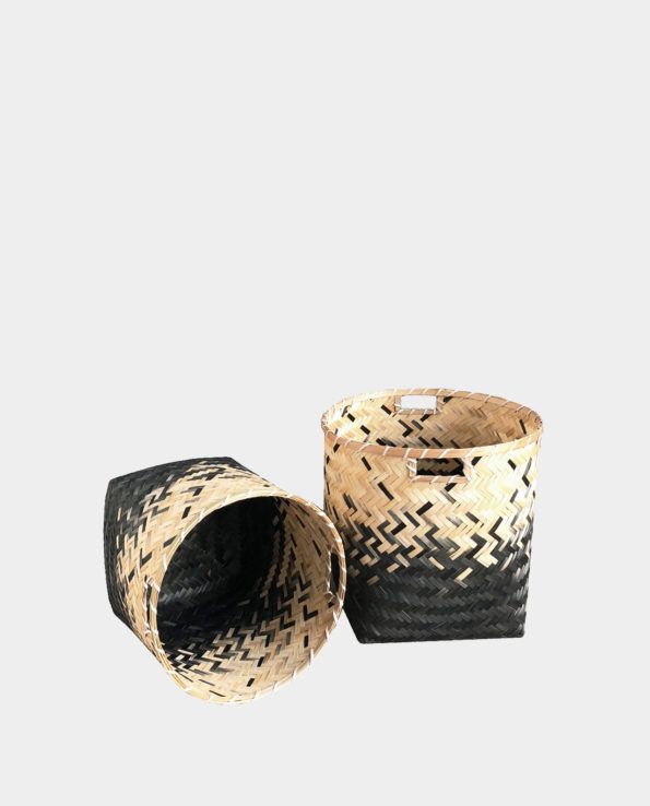 MASEL Patterned Split Bamboo Storage Basket Set