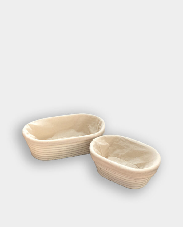 NUNIVAK Oval Bannaton Proofing Bread Basket with Fabric Liner