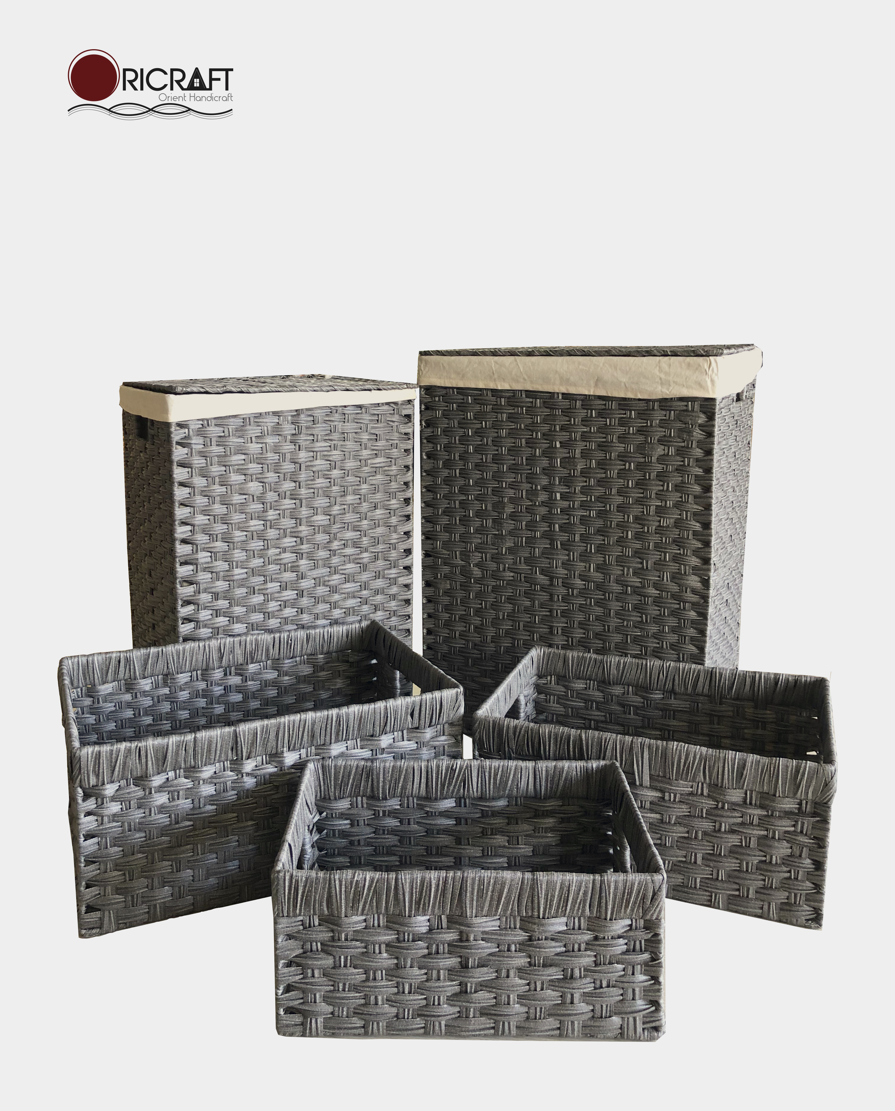 SIrattan-2-laundry-hampers-with-fabric-liner-and-3-storage-baskets 