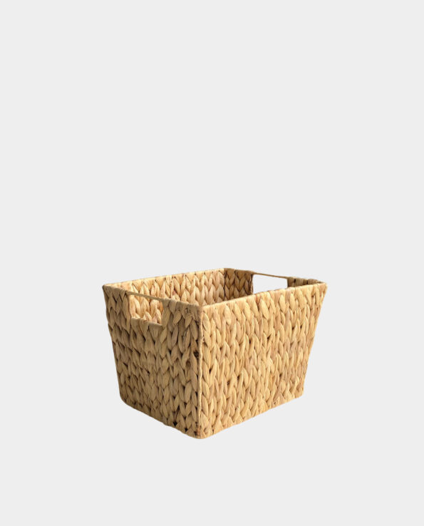 CAVIANA Water Hyacinth Storage Basket Tapered Bottom with Handles